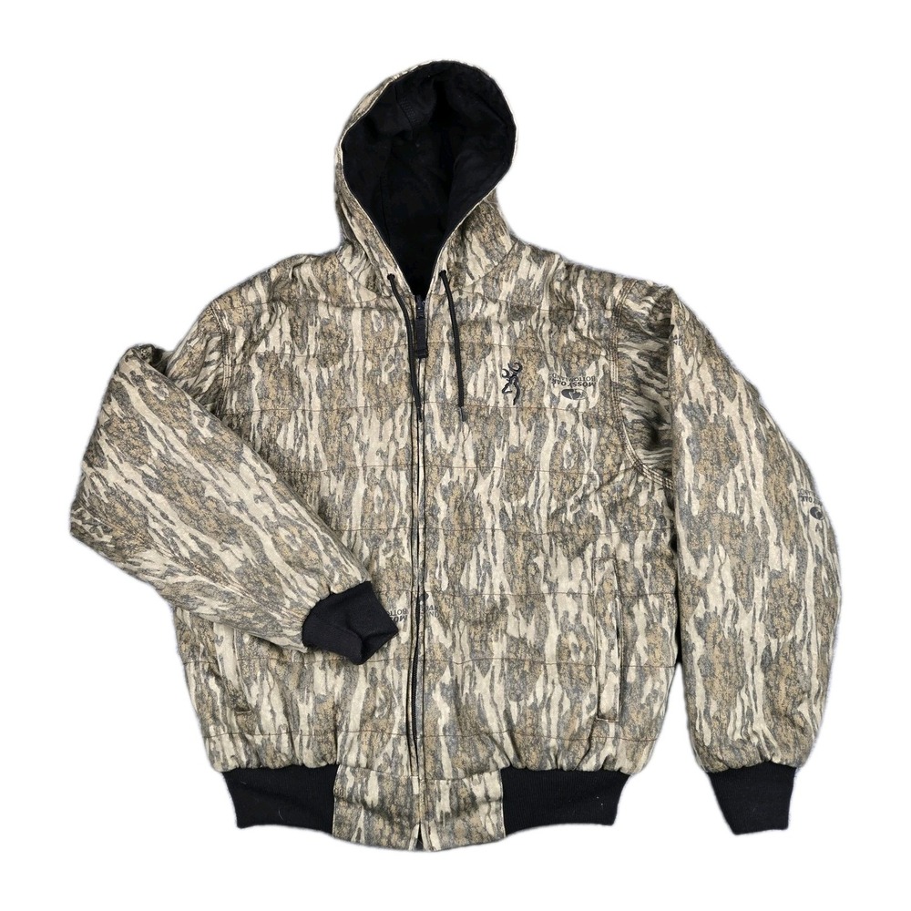 Browning Camo Jacket Coat Men's Size Small Hunting Reversible Gorpcore Mossy Oak